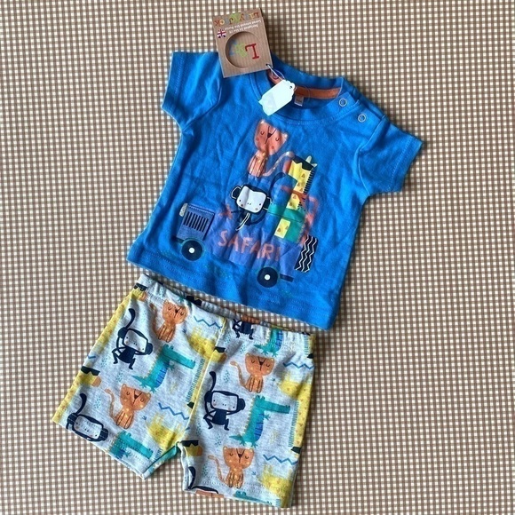 Lily & Jack animals printed shorts set. Baby boy Size 3-6 months.Zoo animals NWT - Picture 4 of 12